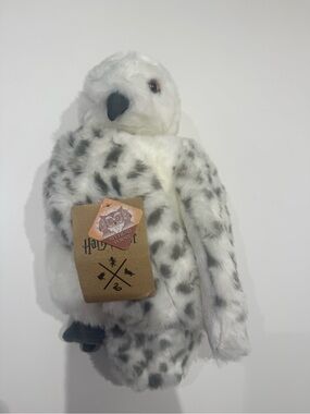 Wizarding World Snowy Owl “Hedwig” Plush - White, Black and Gray